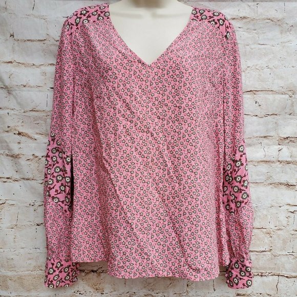 BODEN W0426 Pink v-Neck Shirt Blouse Size US 8 - Picture 1 of 8